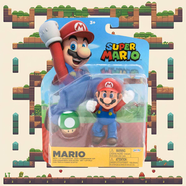 World of Nintendo Minifiguren Super Mario (Wave 40) Mario with 1 up Mushroom